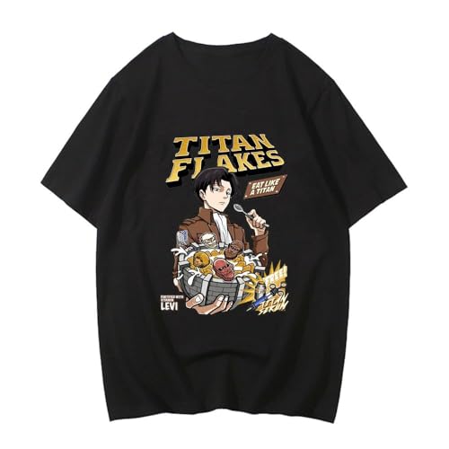 Attack on Shingeki No Kyojin Cotton Size t Shirt Graphic Japanese Shirt Graphic Streetwear Clothes Black XXL von AFCURBU