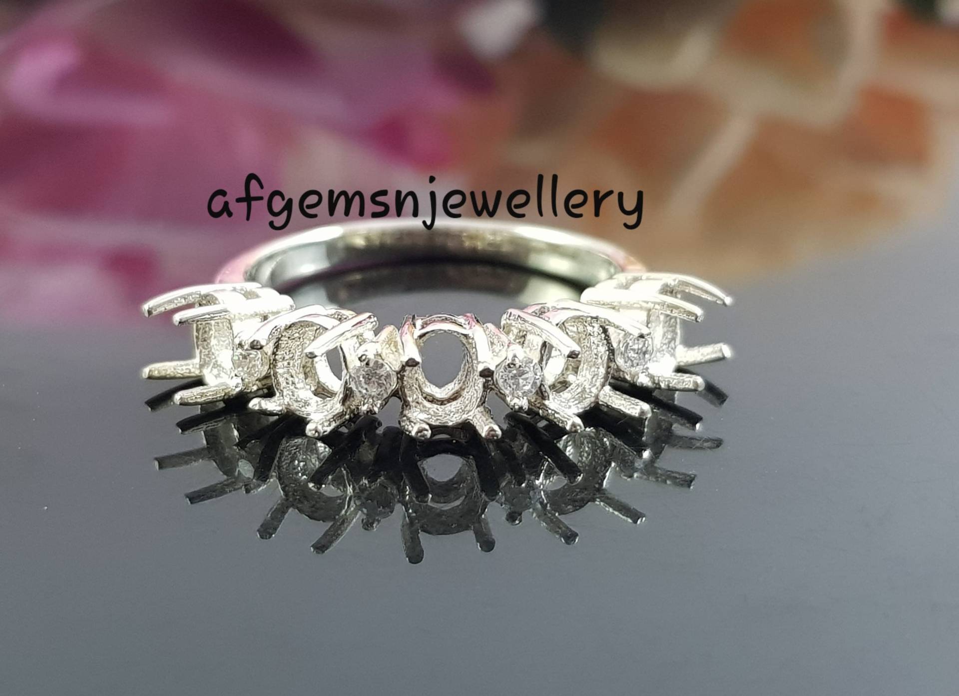 4x5mm Ovaler Ring Mit 5 Steinen, 925 Sterling Silber Ring, Ehering, Verlobungsring, Verlobungsring von AFGEMSNJEWELLERY