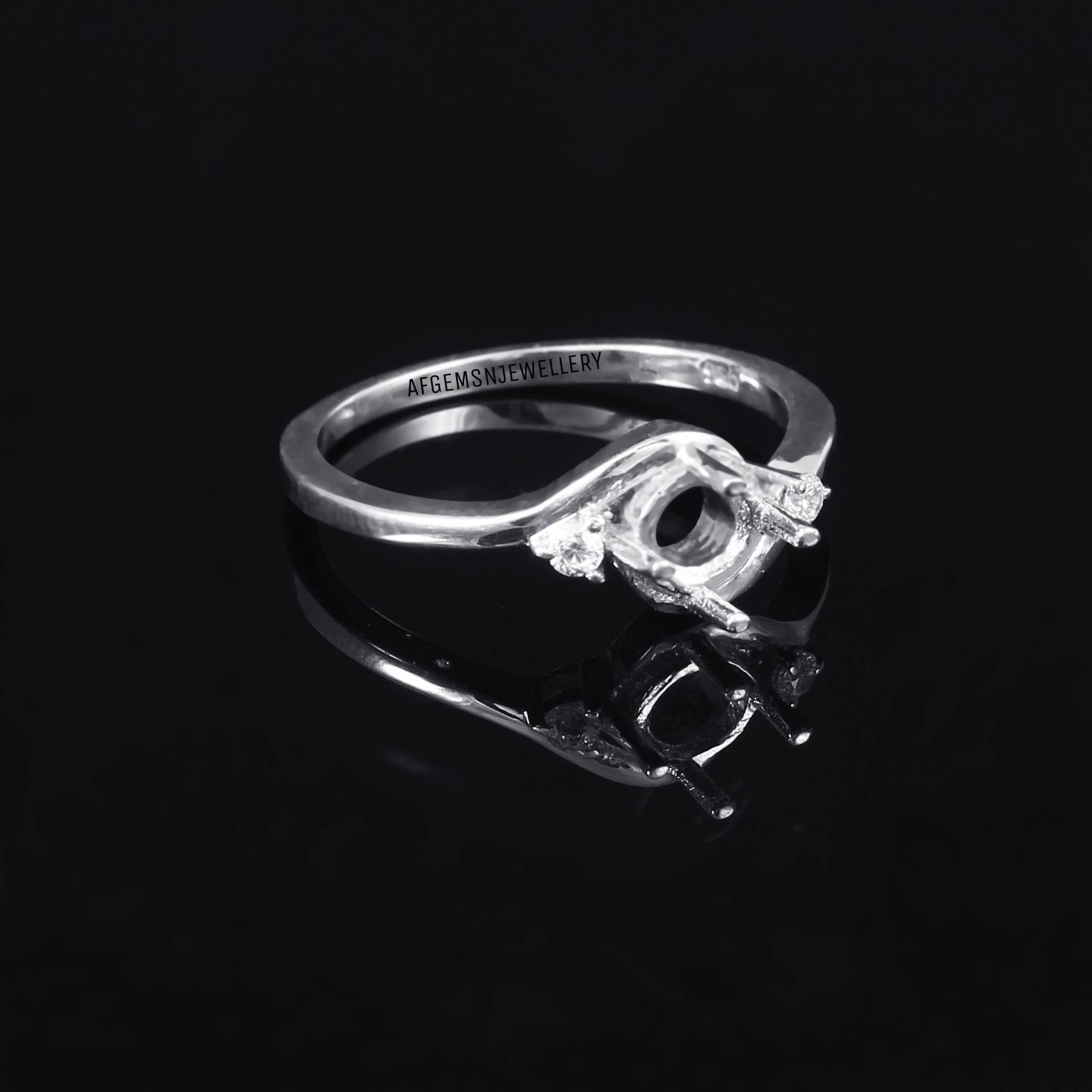 5x5 Mm Runder Halbring-Ohne Stein Ring-Runde Montierung Ring-925 Sterling Silber Ring-Vorsteckring von AFGEMSNJEWELLERY