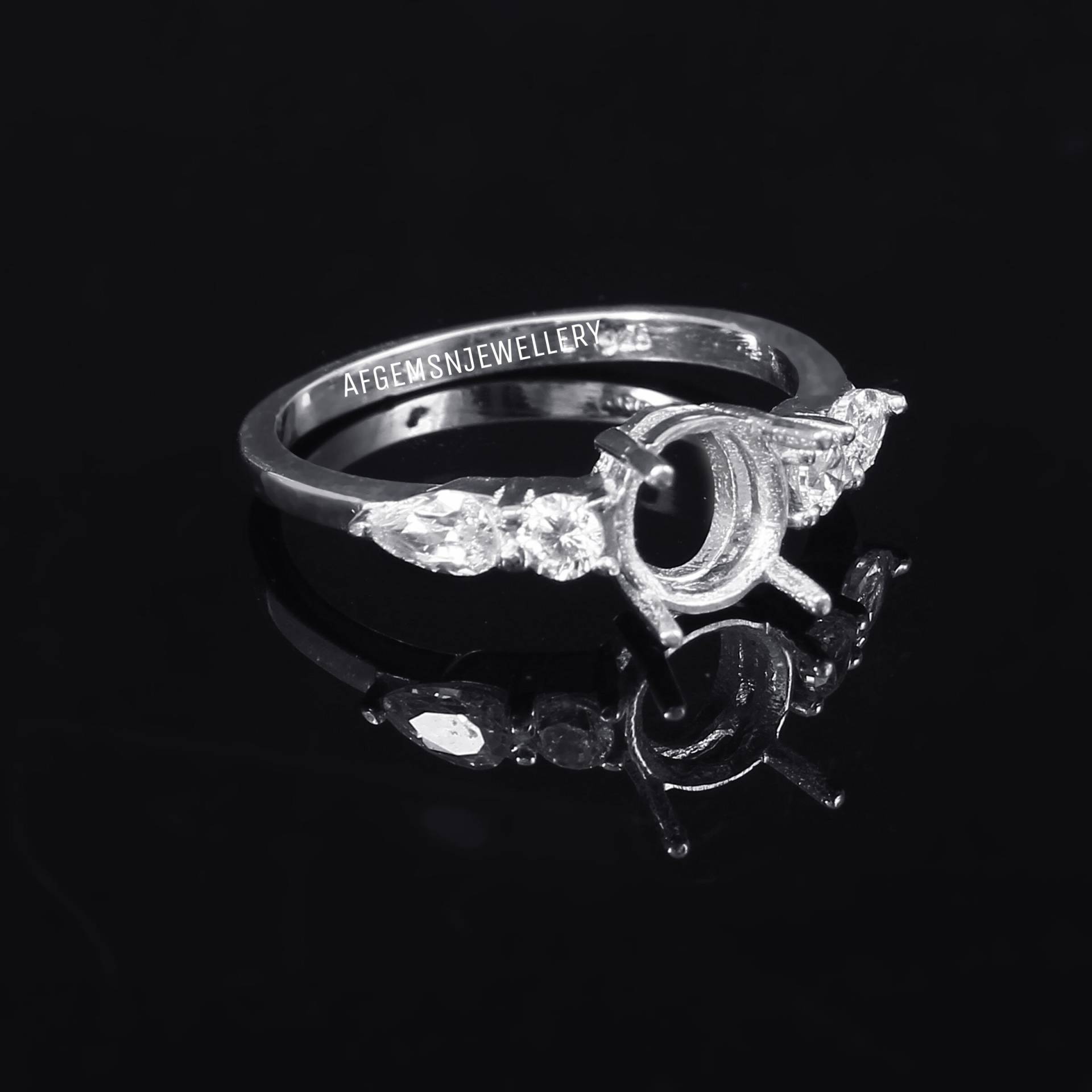 6x8 Mm Ovale Fassung Ohne Steinring-Bereit Zum Setzen Mit Ihrem Eigenen Stein-Frauen Ring-925 Sterling Silber Ring-Vorsteckring 6x8 Mm Ovale Fassung Ohne Steinring-Bereit Zum Setzen Mit Ihrem Eigenen Stein-Frauen Ring-925 Sterling Silber Ring-Vorsteckring von AFGEMSNJEWELLERY