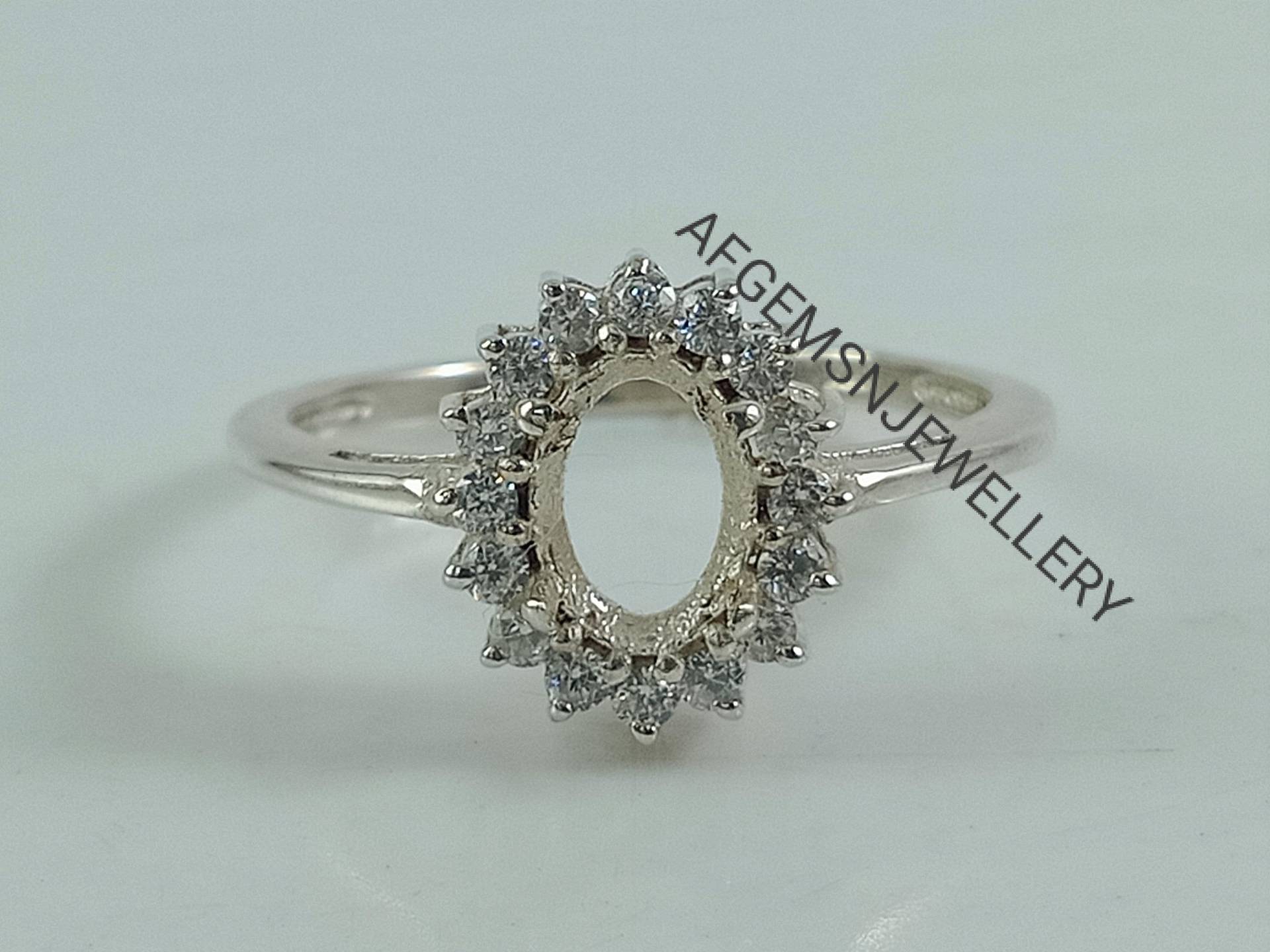 7 X 5 Mm Oval Semi Mount Ring-Ohne Stein Ring-Bereit, Mit Ihrem Eigenen Stein-Frauen Ring-925 Sterling Silber Ring-Prong Einstellung Ring Eingestellt von AFGEMSNJEWELLERY