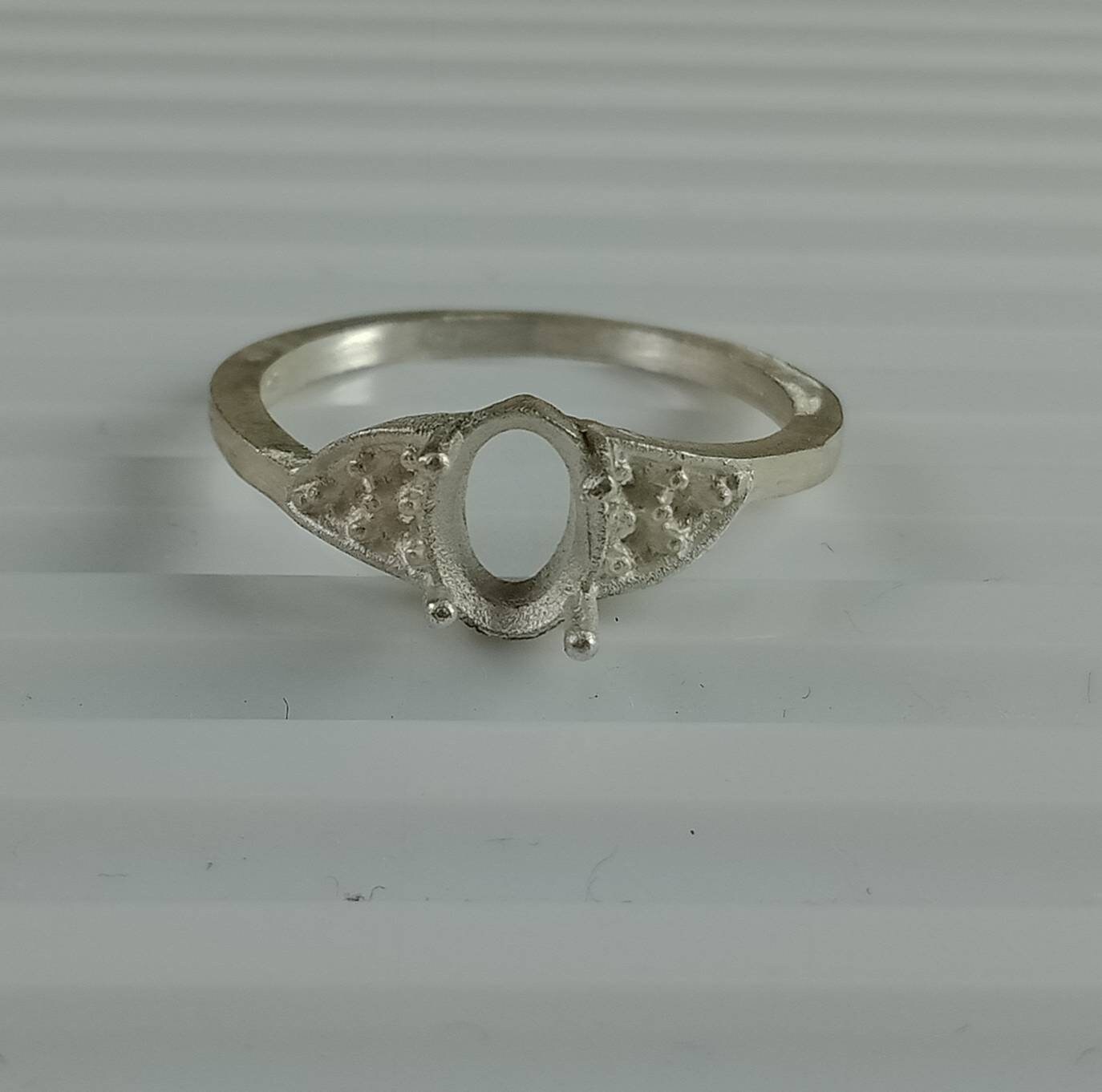 7x5 Mm Ovaler Halbring-Ohne Steinring-Bereit Zum Setzen Mit Eigener Stein-Zacken-Fassungsring-925 Sterling Silber Ring-Frauen Ring von AFGEMSNJEWELLERY