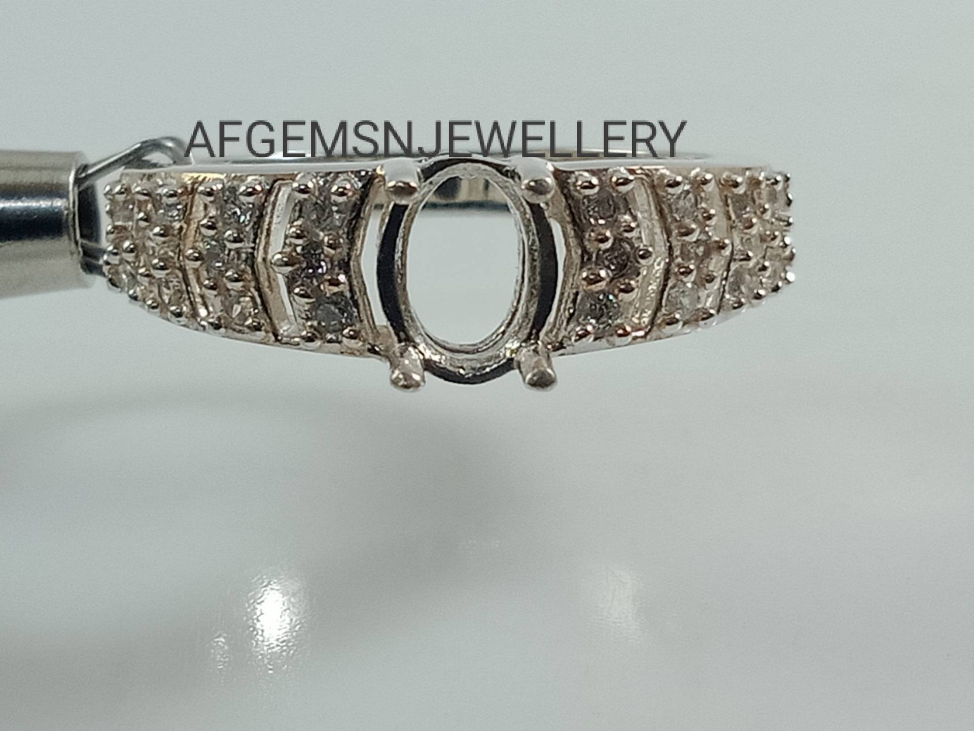 7x5 Mm Ovaler Halbring-Ohne Steinring-Bereit Zum Setzen Mit Ihrem Eigenen Stein-Verlobungsring-925 Silberring-Vorsteckring von AFGEMSNJEWELLERY