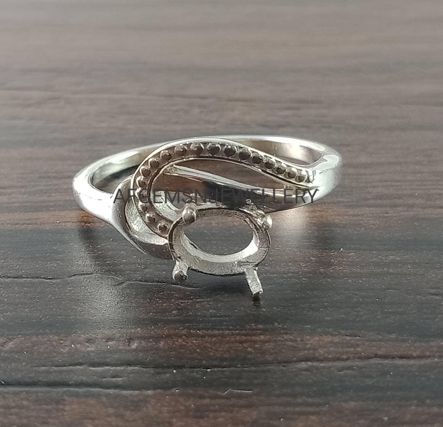 7x5 Mm Ovaler Ring-Ohne Steinring-Bereit Zum Setzen Mit Ihrem Eigenen Stein-Trauring-925 Sterling Silber Ring-Fassungsring von AFGEMSNJEWELLERY