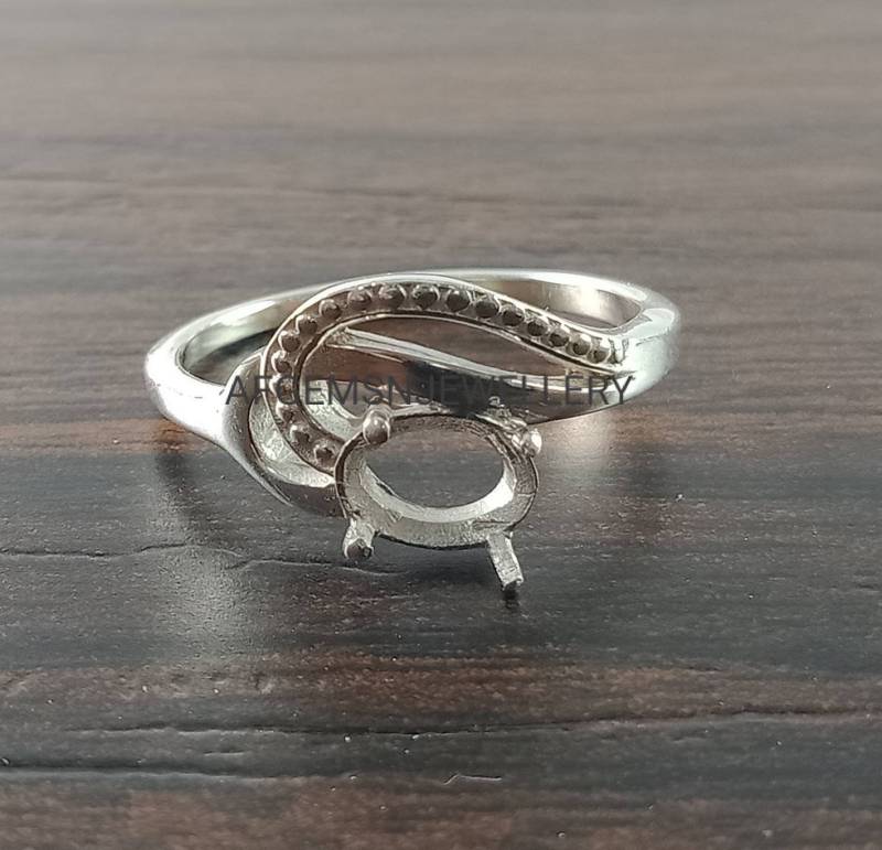 7x5 Mm Ovaler Ring-Ohne Steinring-Bereit Zum Setzen Mit Ihrem Eigenen Stein-Trauring-925 Sterling Silber Ring-Fassungsring von AFGEMSNJEWELLERY