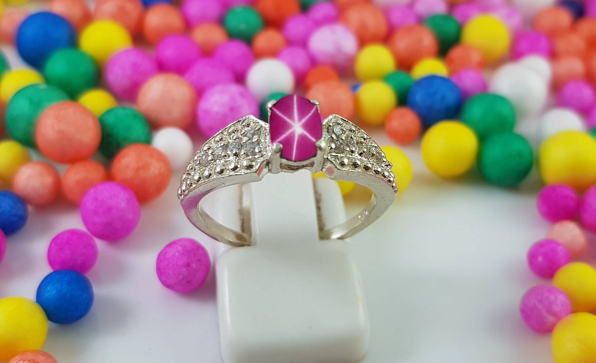 Echter Lindy Stern Rubin Ring, Silber Ring Für Frauen Rosa 925 Sterling Silber, Oval 6 Hochzeit, Verlobungsring von AFGEMSNJEWELLERY