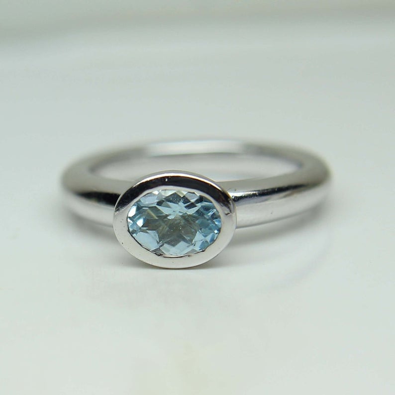 Natürliche Aquamarin Ring-sterling Silber Ring-Handmade Ring-Natürliche Edelstein Ring-Vintage Ring-Frauen Personalisieren Ring-Beschenkte Ring von AFGEMSNJEWELLERY