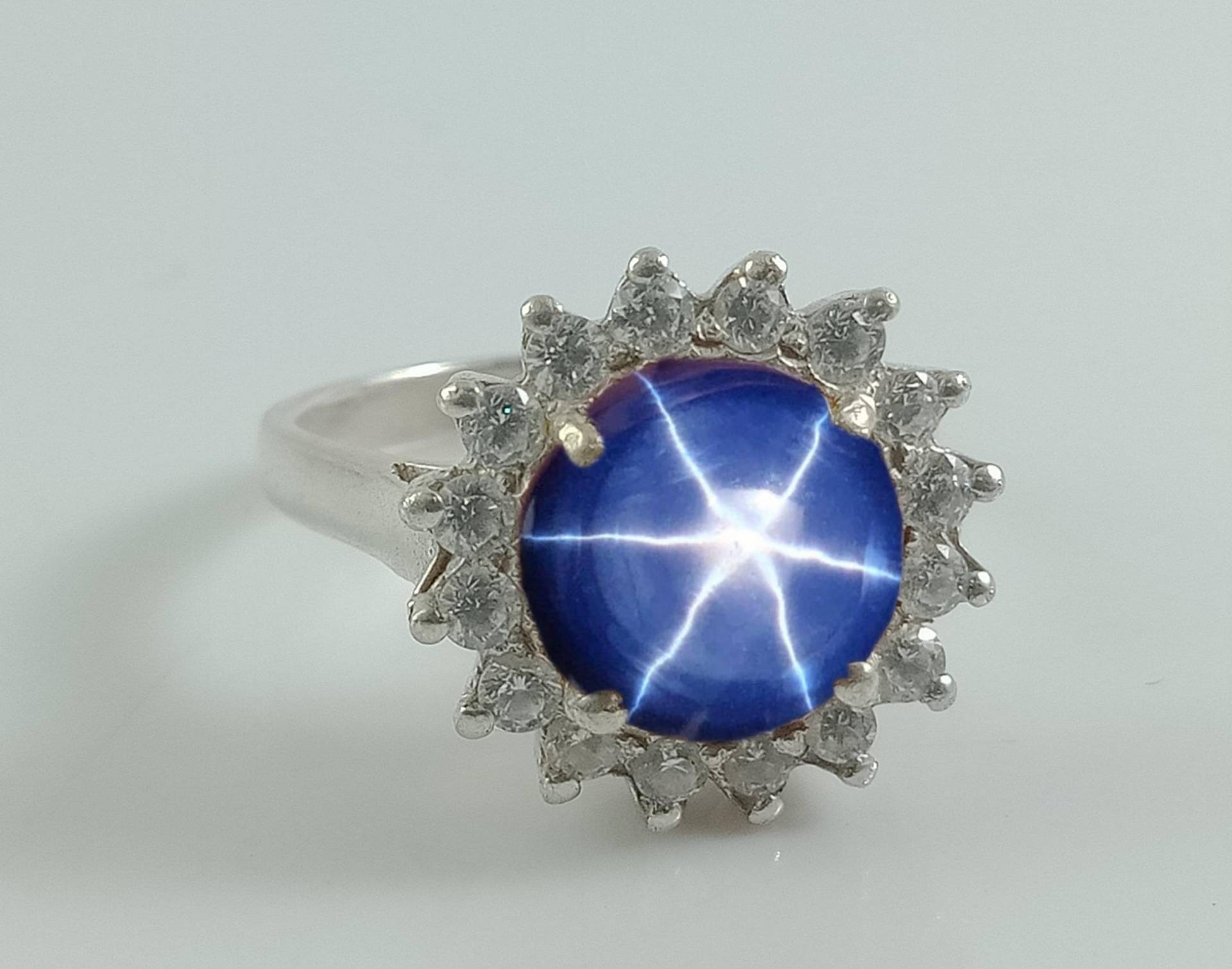 Schöne Stern Saphir Ring Sterling Silber 925 Blau Lindy von AFGEMSNJEWELLERY