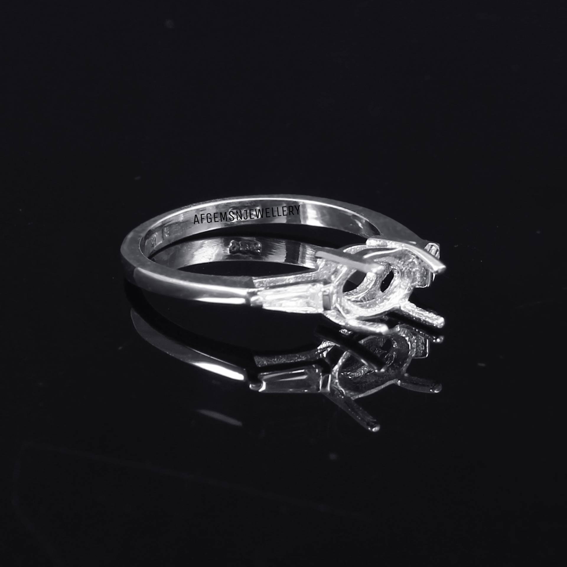 Semi Mount Ring Edelstein Fassung Größe 7x5mm Oval Form 925 Sterling Silber Schmuck von AFGEMSNJEWELLERY