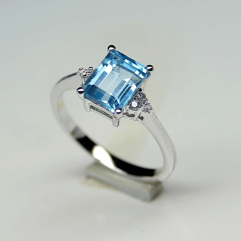 Verlobung Blautopas Ring-Dezember Geburtssteine Ring-Handgemachter Ring-Aaa+Blautopas Edelstein Ring-statement Ring-925 Silber Ring-Ring Schmuck von AFGEMSNJEWELLERY