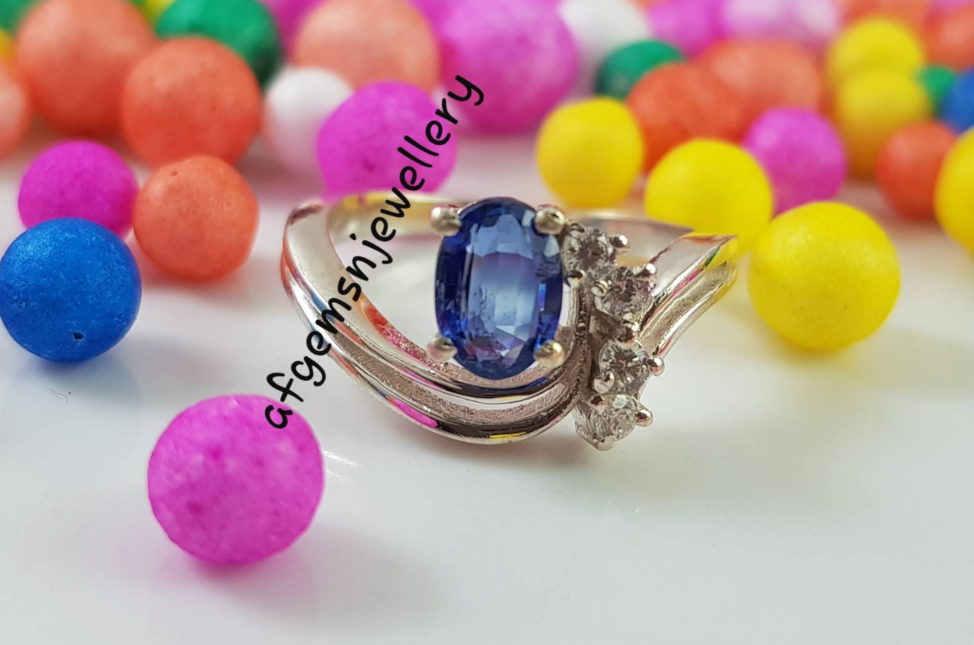 Zierliche Blaue Kyanit Ring, Handgemachte 925 Sterling Silber Statement Blau Edelstein Schmuck Geschenk-Ring von AFGEMSNJEWELLERY