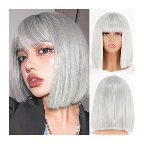 Perücke Damen Perücke Gerade brasilianische Haarperücken für Frauen Menschenhaar Rotwein Red Resistent Perücken Spitze Frontperücken C(02) von AFGFGHES