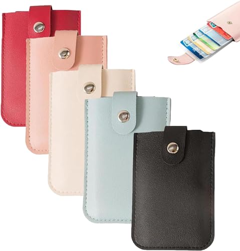 AFGQIANG Cardcarie Pull-Out Card Organizer,Casexey - Snap Closure Leather Organizer Pouch,Personalized Stackable Pull-Out Card Holder,Credit Card Holder Wallet, Business Card Holder (5Pcs) von AFGQIANG