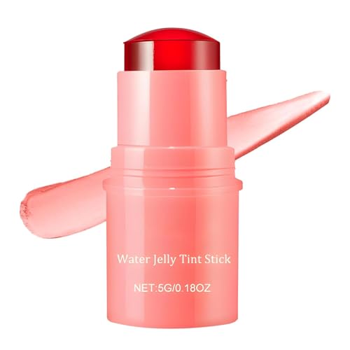 Cooling Water Jelly Tint Stick, Milk Cooling Water Jelly Tint Lip Gloss, Milk Jelly Tint Jelly Blush Stick, Milk Blush,Sheer Lip & Cheek Stain, Long Lasting Jelly Texture Moisturising (Pink) von AFGQIANG