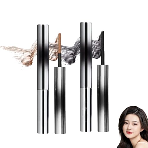 Iron Wand Mascara - New Brushless Metal Wand Mascara Black Washable Metal Mascaras,3D Curling Eyelash Mascaras, Long-Lasting, Sweat-Proof, Lengthening, Quick-Drying and Reuse (Black/Brown) von AFGQIANG