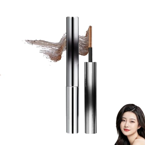 Iron Wand Mascara - New Brushless Metal Wand Mascara Black Washable Metal Mascaras,3D Curling Eyelash Mascaras, Long-Lasting, Sweat-Proof, Lengthening, Quick-Drying and Reuse (Brown) von AFGQIANG