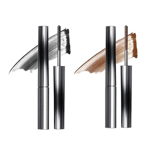 Judy Doll Curling Iron Mascara, Judy Doll Mascara, Judy Doll 3D Curling Wimperneisen-Mascara, Waschbar Borstenlose Metall Lockenstab Mascara,Curling & Voluminous Mascara (Schwarz+Braun) von AFGQIANG