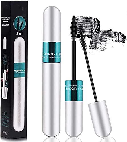 Lash CosmeticsVibely Mascara | 4D Silk Fiber Eyelash Mascara, Extra Long Thick & Voluminous Lash Mascara,2 in 1 Thrive Mascara for Natural Lengthening and Thickening Effect (1PC) von AFGQIANG