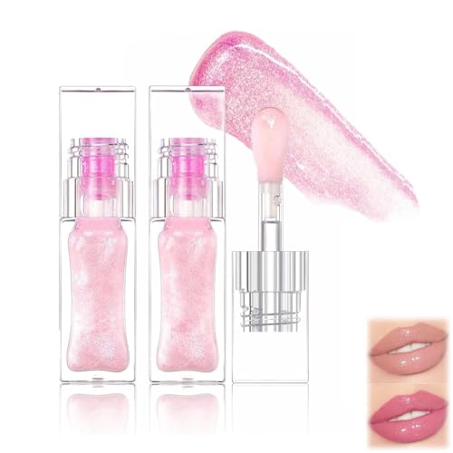 Magic Color Changing Moisturizing Lip Glow Oil Plumping Glimmer Glow Lipstick | Hydrating Lip Gloss Lip Balm Transparent Lip Care, Long Lasting Moisturizing Non-sticky Fresh Texture Lip Oil (2pcs) von AFGQIANG