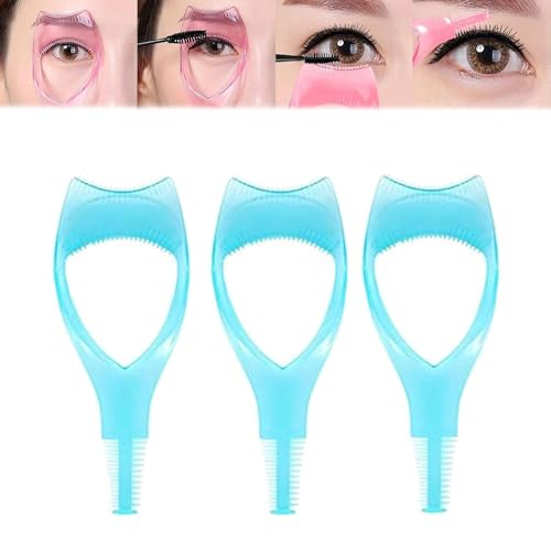 Mascara Shield Applicator Guard,3 in 1 Eyelashes Tools Mascara Shield Applicator Guard,Disposable Makeup Applicators,Eyelash Tool Mascara Guard,Eyelash Guide for Makeup for Make Up Beginner- (Blue) von AFGQIANG