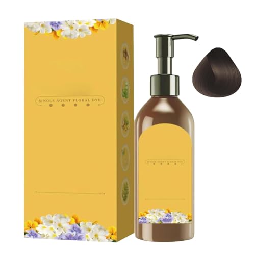 Plant Single Dose Floral Fragrance Dye, Single Agent Floral Dye, Lant Based Hair Dye Shampoo, Long-Lasting Natural HairDye Shampoo, Nourishing Plant-Based Hair Color for Women & Men (Black Brown) von AFGQIANG