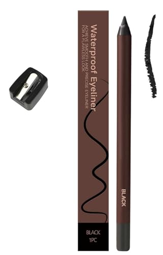 Systemous Eyeliner Pencil, Systemous 24 Hr Waterproof Eyeliner Duo Sharpenable Eye Pencil, Long-Lasting 2 in 1 Eye Liner and Eyebrow Pencils Waterproof Eyeliners, For Eye Makeup (Black) von AFGQIANG