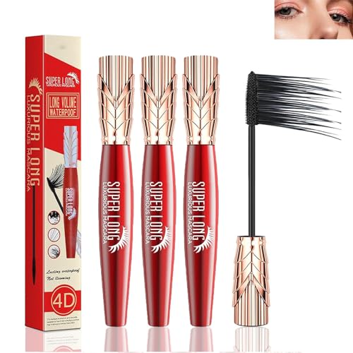 Yanquina Mascara, 4D Waterproof And Sweat Proof Mascara,Super Long Luxurious Mascara,Yanqina Super Long Mascara, Stereo Lengthening Mascara,Instant Volumizing Mascara (3Pcs) von AFGQIANG