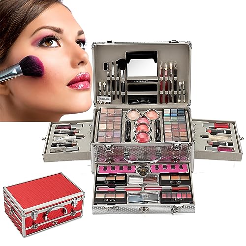 AFGSsm Make up set für frauen, Schminkset frauen, Schminkkoffer für mädchen, Schminke mit Augenbrauencreme Lidschatten Lippenstift Lipgloss Mascara(102 Farbe) von AFGSsm