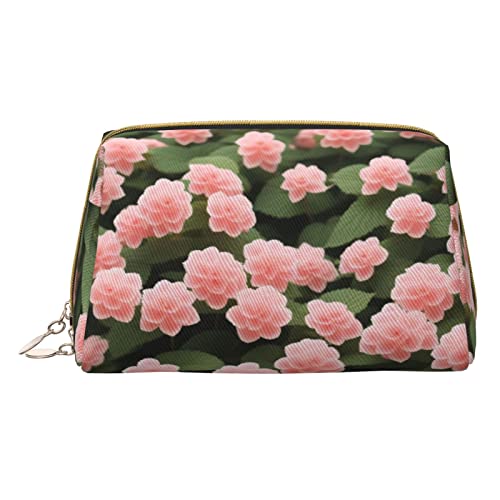 AFINDI Make-up-Tasche aus Leder mit Sternenhimmel, tragbar, vielseitig, mit Reißverschluss, Reise-Kosmetik-Organizer für Damen/Mädchen, Chinesische rosa Rose, Einheitsgröße von AFINDI