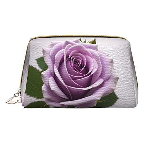 AFINDI Make-up-Tasche aus Leder mit verschiedenen Gewürzmustern, tragbar, vielseitig, mit Reißverschluss, Reise-Kosmetik-Organizer für Damen/Mädchen, Violette Rose, Einheitsgröße von AFINDI