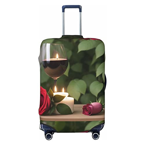 AFINDI Tulpen Gepäckabdeckung für Koffer, Gepäckhüllen, passend für 45,7 - 81,3 cm Gepäck, waschbar/hohe Elastizität, Rose und Kerzen, Medium von AFINDI