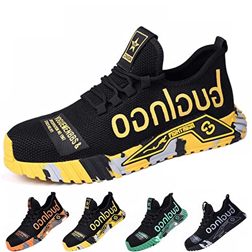 AFJYG Sicherheitsschuhe Herren S3 Leichte Arbeitsschuhe Damen Sportliche Atmungsaktive Schutzschuhe mit Stahlkappen von AFJYG