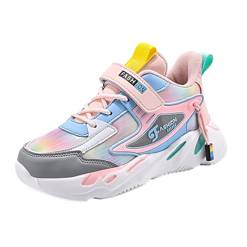 AFJYG Sneaker Kinder Sportschuhe Laufschuhe Jungen Klettschuh Mädchen Leicht Atmungsaktiv Rosa EU 29 von AFJYG