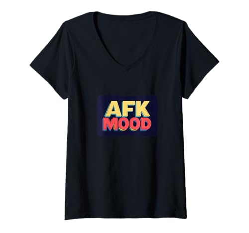 Damen Nettes AFK Stimmungsemblem für Gaming Jungen und Mädchen T-Shirt mit V-Ausschnitt Damen Nettes AFK Stimmungsemblem für Gaming Jungen und Mädchen T-Shirt mit V-Ausschnitt von AFK Mood Outfit