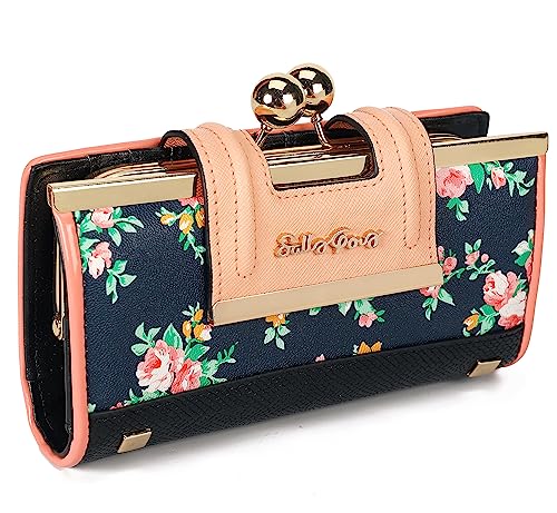 AFKOMST Damen Geldbörse Leder große Kapazität Damenhandtasche große Kapazität Lange Geldbörse, mit 10-Kartenfächern und Clips, und Null Geldbörse mit Schnalle in der Mitte……… von AFKOMST
