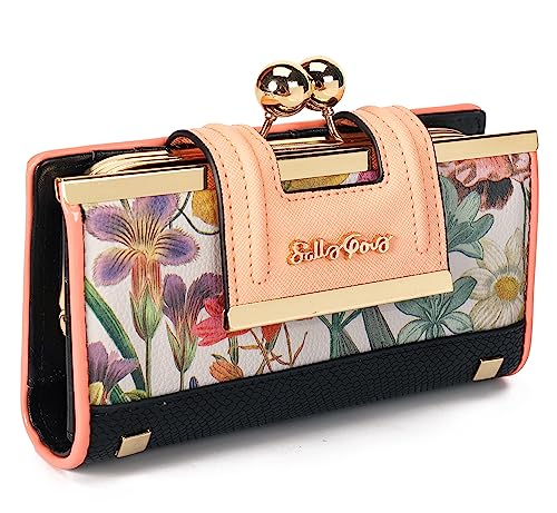 AFKOMST Damen Geldbörse Leder große Kapazität Damenhandtasche große Kapazität Lange Geldbörse, mit 10-Kartenfächern und Clips, und Null Geldbörse mit Schnalle in der Mitte……… von AFKOMST