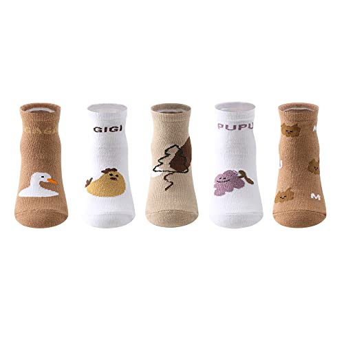 AFOZOE Entzückende Baumwolle Baby Mädchen Socken 9 Paar – Weich, niedlich und perfekt Socken für Baby Mädchen （3-5 Jahre） von AFOZOE