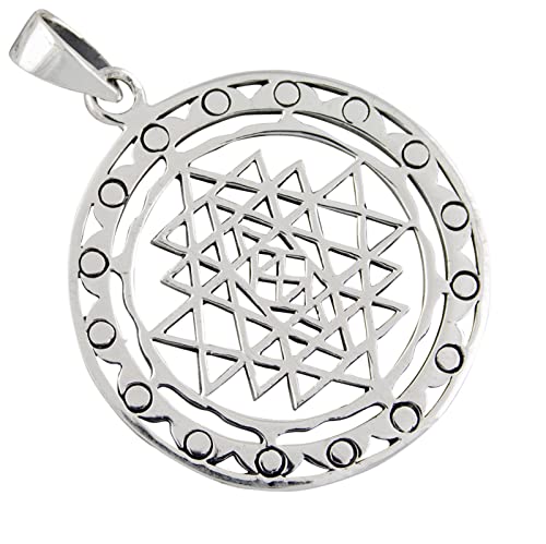 AFP Anhänger Sri Yantra heilige Geometrie 925 Sterling Silber AS-346 von AFP