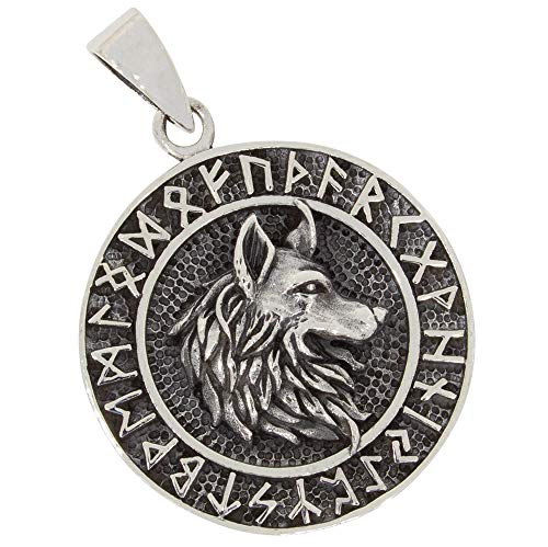 AFP Anhänger Fenriswolf Runen Schmuck 925 Sterling Silber AS-04-1 von AFP