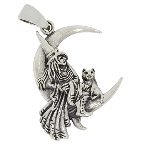 AFP Anhänger Hexe Katze Mond 925 Sterling Silber AS-805 von AFP