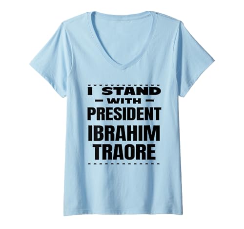 Damen Bravo-Kapitän Ibrahim Traore! Viva Burkina Faso NATION! T-Shirt mit V-Ausschnitt von AFRIKA NATION HOOD MATTERS RISE UP ZITATE SPRÜCHE