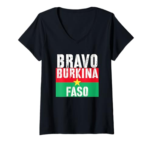 Damen Bravo-Kapitän Ibrahim Traore! Viva Burkina Faso NATION! T-Shirt mit V-Ausschnitt von AFRIKA NATION HOOD MATTERS RISE UP ZITATE SPRÜCHE
