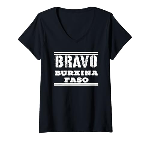 Damen Bravo-Kapitän Ibrahim Traore! Viva Burkina Faso NATION! T-Shirt mit V-Ausschnitt von AFRIKA NATION HOOD MATTERS RISE UP ZITATE SPRÜCHE