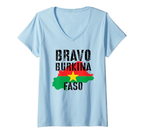 Damen Bravo-Kapitän Ibrahim Traore! Viva Burkina Faso NATION! T-Shirt mit V-Ausschnitt von AFRIKA NATION HOOD MATTERS RISE UP ZITATE SPRÜCHE