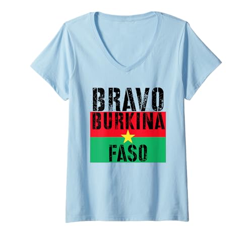 Damen Bravo-Kapitän Ibrahim Traore! Viva Burkina Faso NATION! T-Shirt mit V-Ausschnitt von AFRIKA NATION HOOD MATTERS RISE UP ZITATE SPRÜCHE