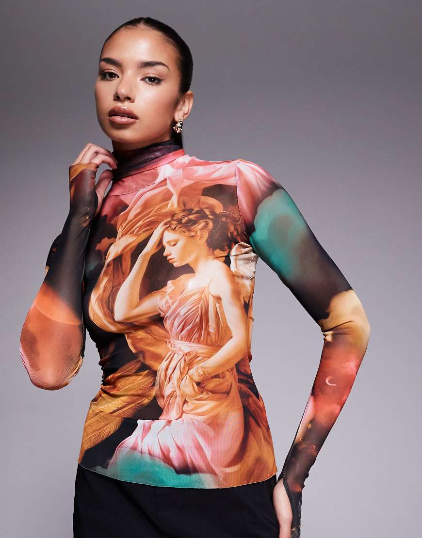 AFRM - Langärmliges Oberteil mit Engelsprint und Rollkragen-Bunt von AFRM