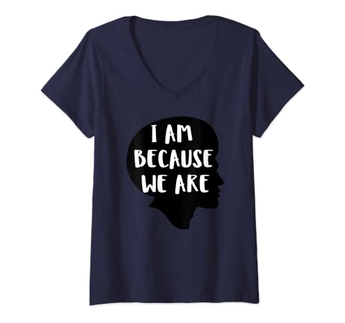 Damen AFROZENTRISCHE BRÜDER ICH BIN, WEIL WIR EIN T-SHIRT SIND T-Shirt mit V-Ausschnitt von AFROCENTRIC MEN CLOTHING AND APPAREL