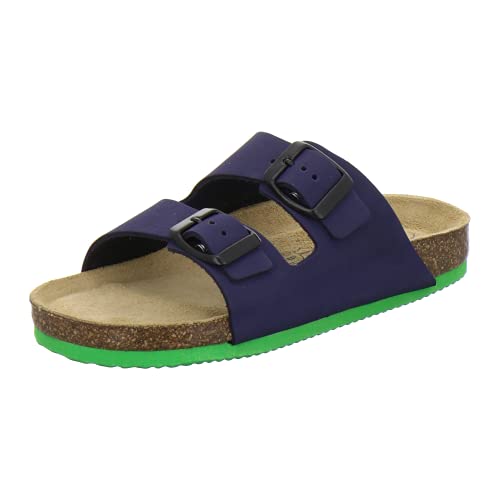 AFS-Schuhe 1100, sportliche Kinder-Pantoletten, hochwertiges, echtes Leder (27 EU, Marine Nubuk) von AFS-Schuhe