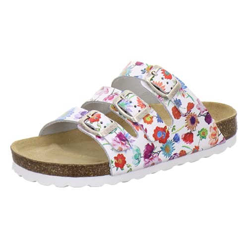 AFS-Schuhe 1133, sportliche Kinder-Pantoletten, hochwertiges, echtes Leder (27 EU, multiflower) von AFS-Schuhe