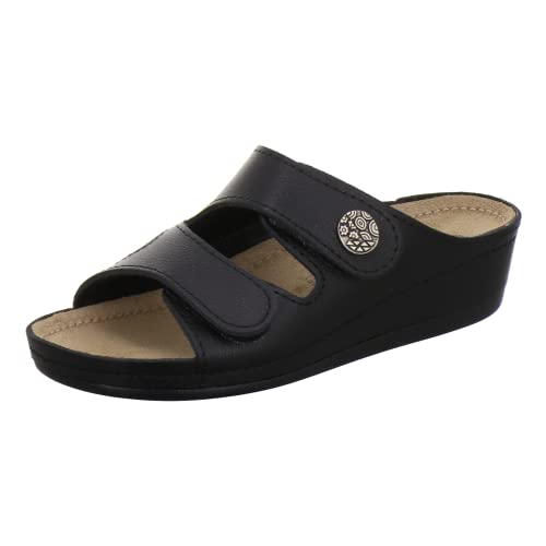 AFS-Schuhe 2095H, Comfort Pantolette Hallux Damen, hochweriges, echtes Leder, mit Klettverschluss und Keilabsatz Größe 39 EU schwarz Glattleder AFS-Schuhe 2095H, Comfort Pantolette Hallux Damen, hochweriges, echtes Leder, mit Klettverschluss und Keilabsatz Größe 39 EU schwarz Glattleder von AFS-Schuhe